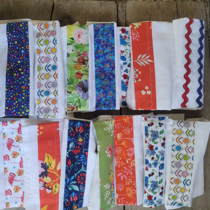 Embellished Cotton Tea Towels by Sunset Basketry