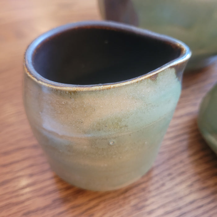 Hand Thrown Meadow Green Tea Set by Christian Leathers