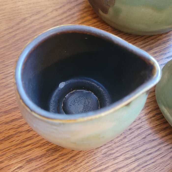 Hand Thrown Meadow Green Tea Set by Christian Leathers