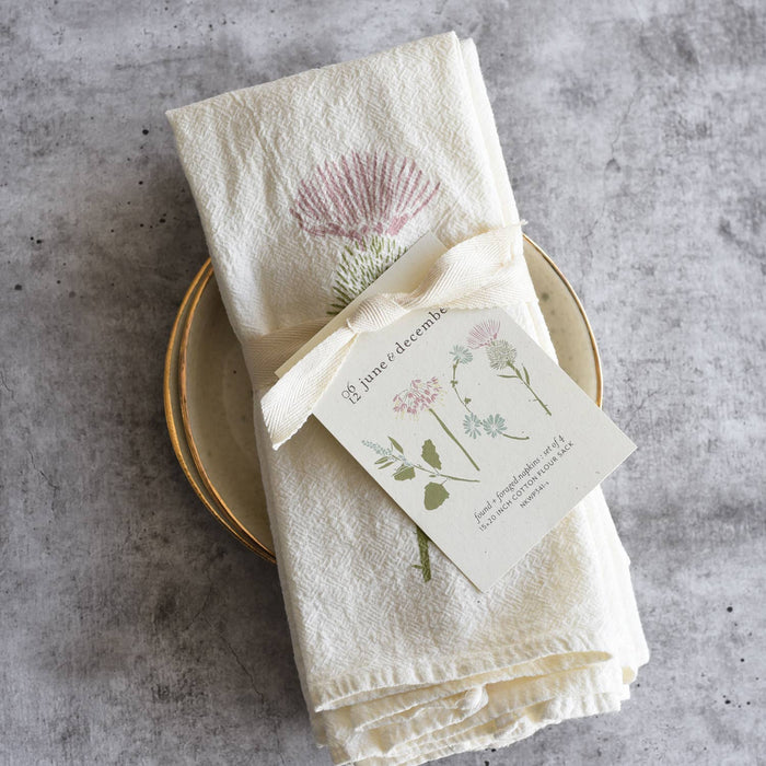 Found & Foraged Napkins / Set of 4 - June & December