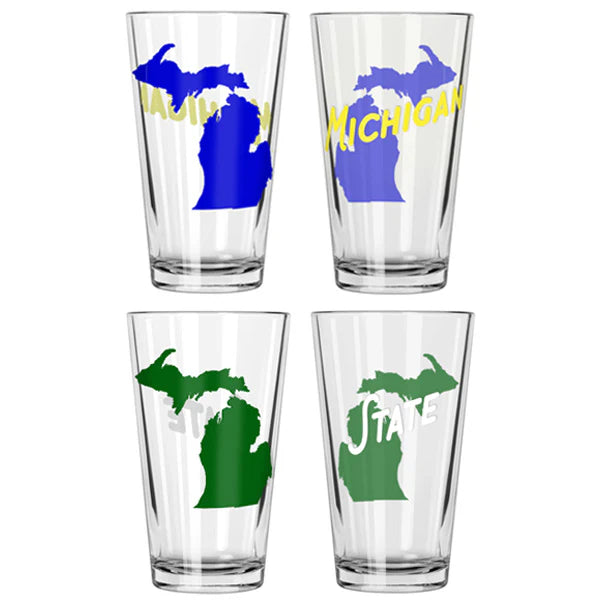 Collegiate Pint Glass Michigan State - City Bird