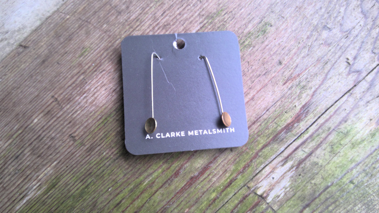 Gold and Copper Earrings - A. Clarke Metalsmith