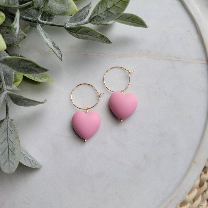 Double Sided Glitter Heart Earrings - Cayenne & Cake