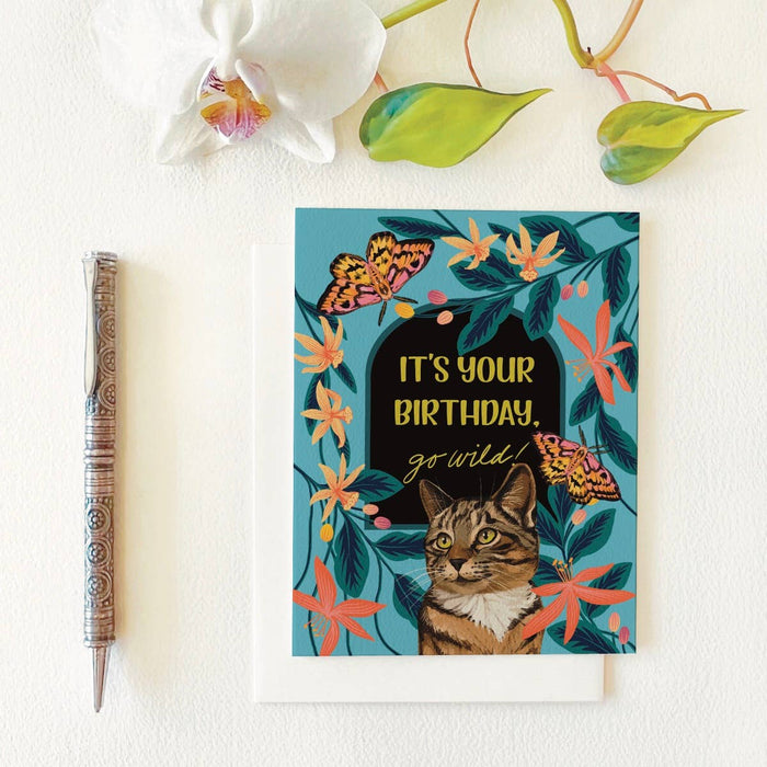 Go Wild Birthday Greeting Card by Folk Meadow