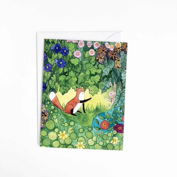 Fox and Bunny Notecard by Katie Eberts Illustration