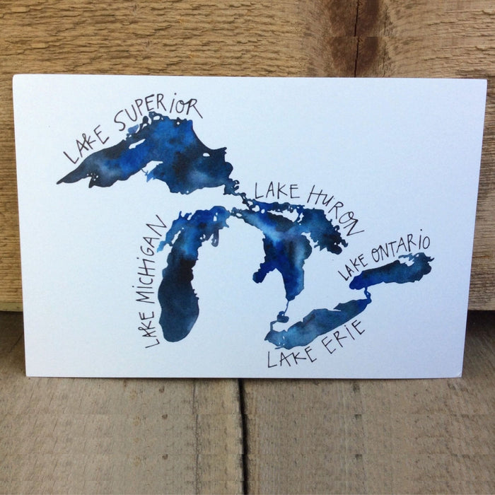 Great Lakes Postcard by Katie Eberts Illustration - Front