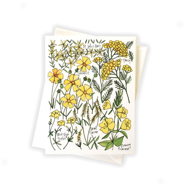 Yellow Wildflowers Card - Katie Eberts Illustration