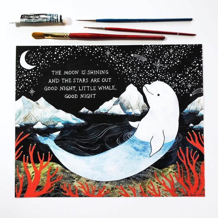 Baby Beluga Art Print by Wildship Studio