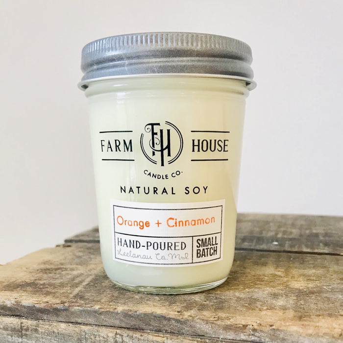Orange + Cinnamon Natural Soy Candle - Farm House Candle Co.