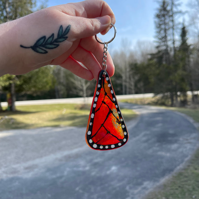 Glass Monarch Wing Keychain - CristyGlass