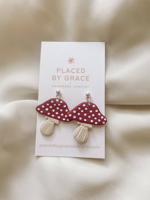 Red Mushroom Earrings - Placed by Grace