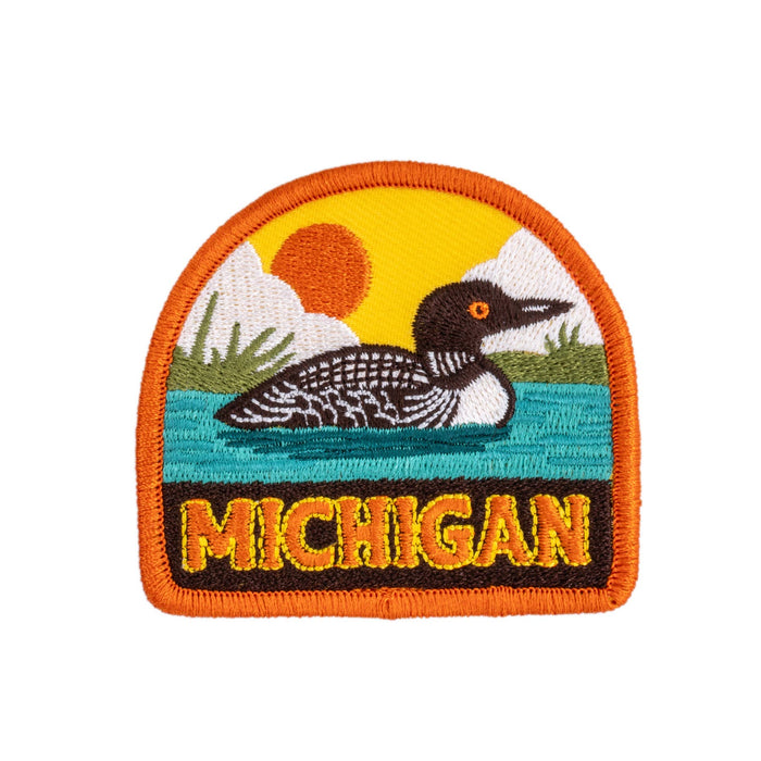 Michigan Loon Iron-On Patch.- Peninsulas