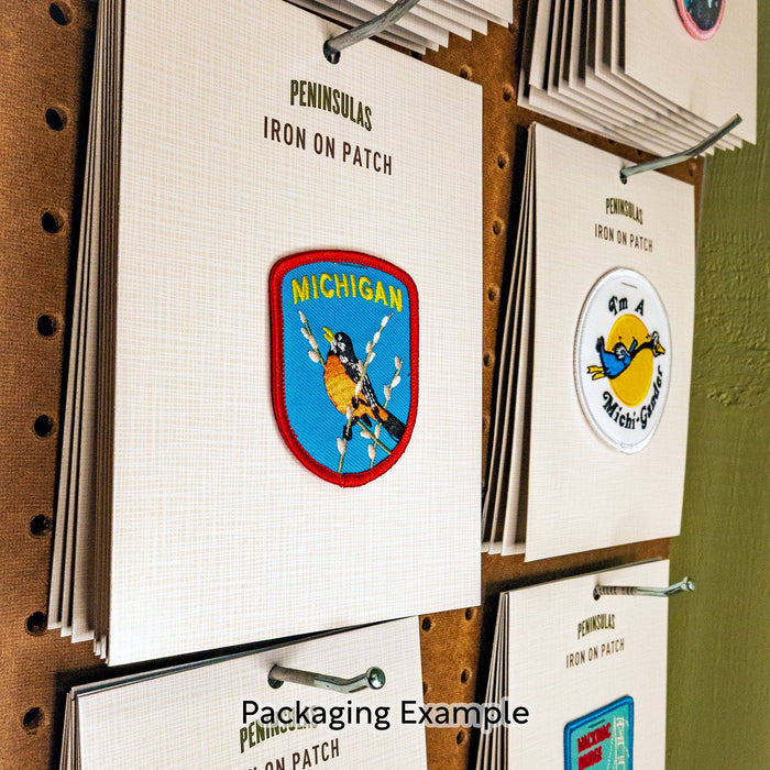 Michigan Loon Iron-On Patch.- Peninsulas