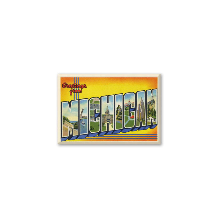 Greetings from Michigan Postcard Magnet