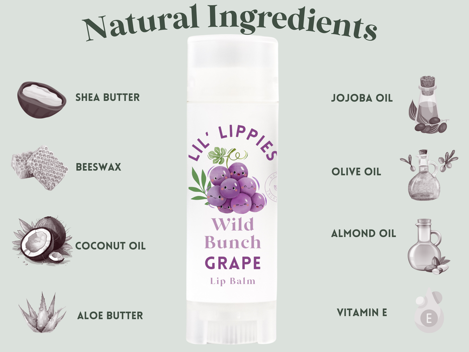 Grape Lip Balm Lil' Lippies Kids - Little Flower Soap Co.