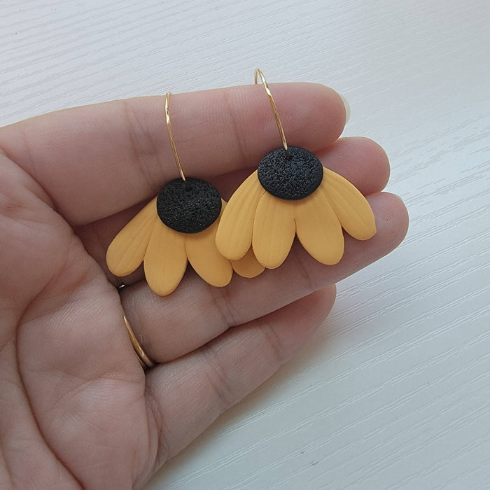 Black Eyed Susan Hoop Earrings - Cayenne & Cake