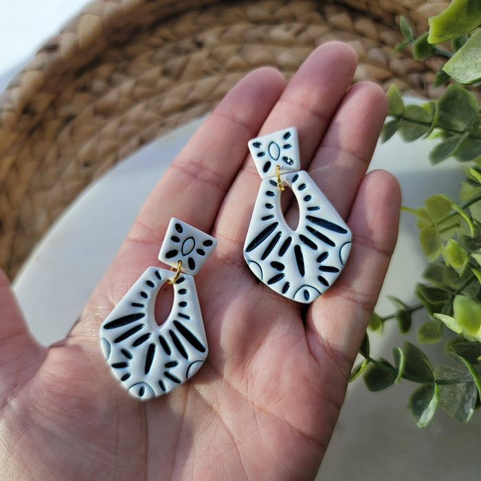 Blue Tile Earrings - Cayenne & Cake