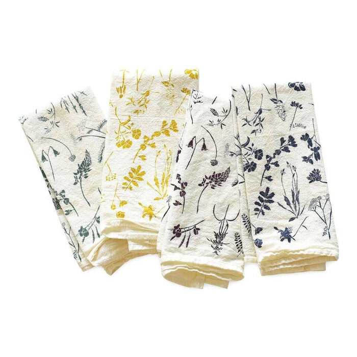 Mixed Wildflowers Napkins / Set of 4 Different Colors - June and December