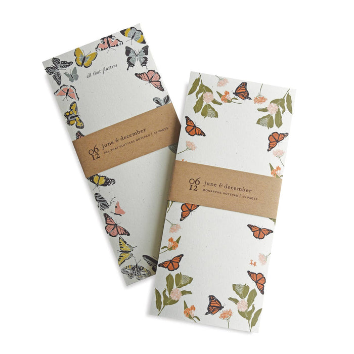 All That Flutters Notepad - June and December