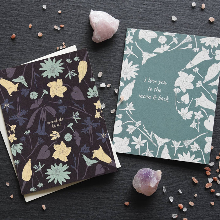 Love You to the Moon + Back Card - June and December