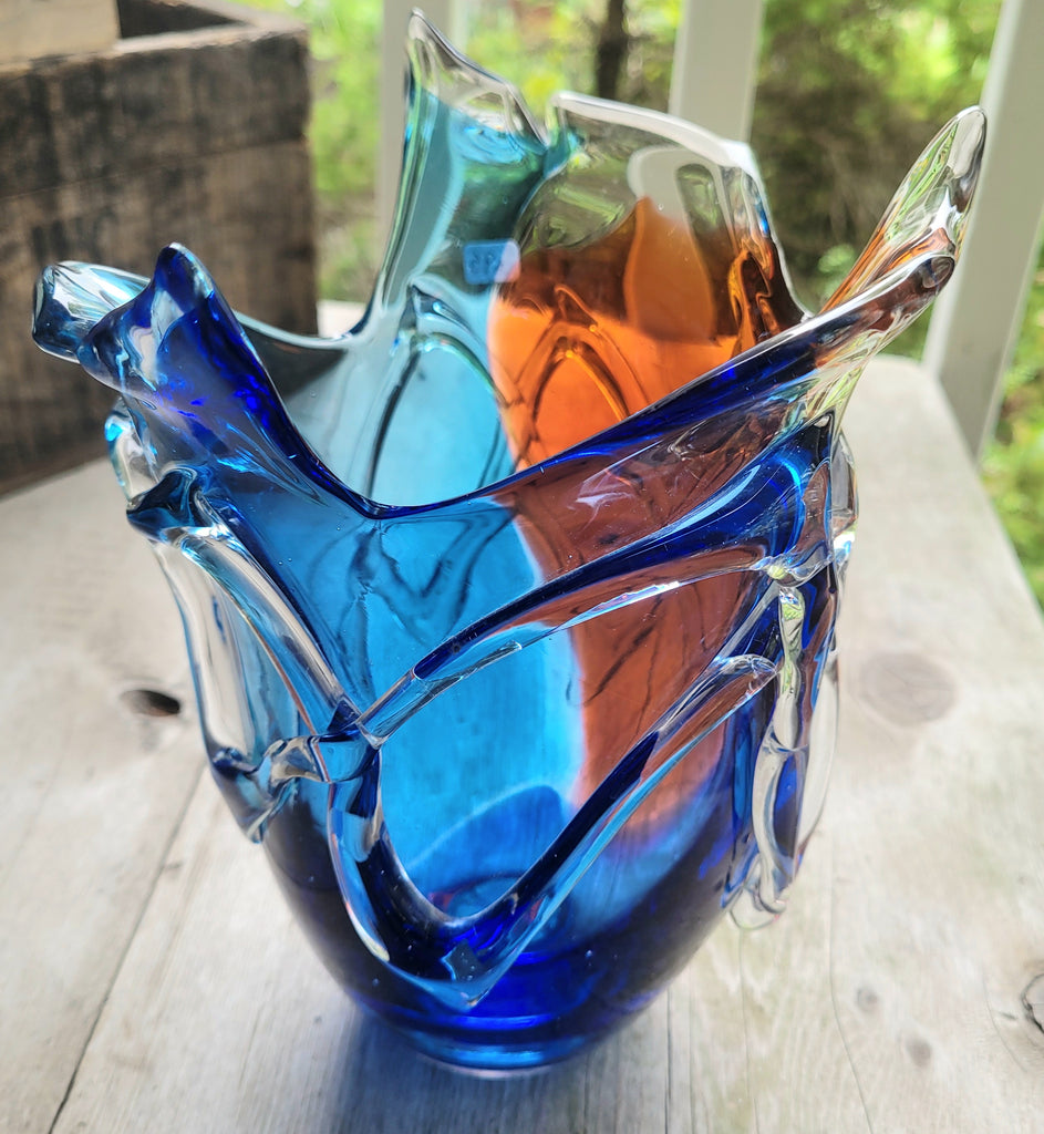 Fire & Ice” Vase by Windblown Glass (Rick Shapero) – Applecore