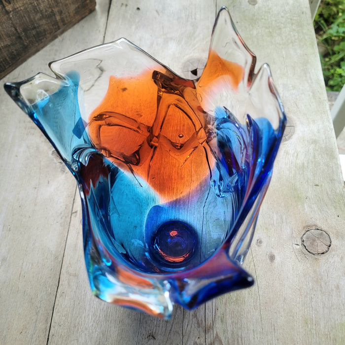 “Fire & Ice” Vase by Windblown Glass (Rick Shapero)