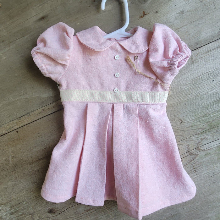 Pink Linen Dress with White & Pink Polk-a-Dot Belt by Jeanne Cooper