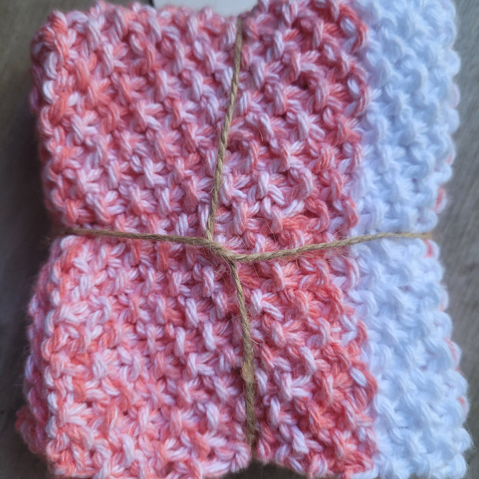 Set of Two Hand Knit Dish Cloths by Joanna Izzard
