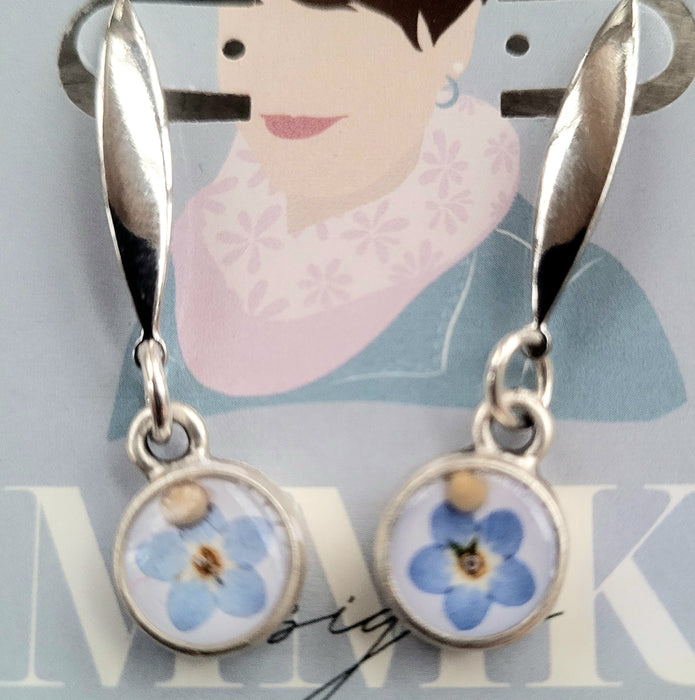 Forget-Me-Not Circle Drop Earrings by MMK Designs