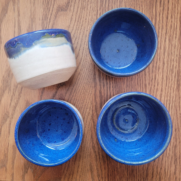 Creamy Blue and White Soup Bowl Set of Four by Christian Leathers