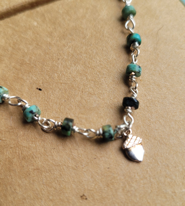 Katherine Sirvio Necklace: Silver and African Turquoise