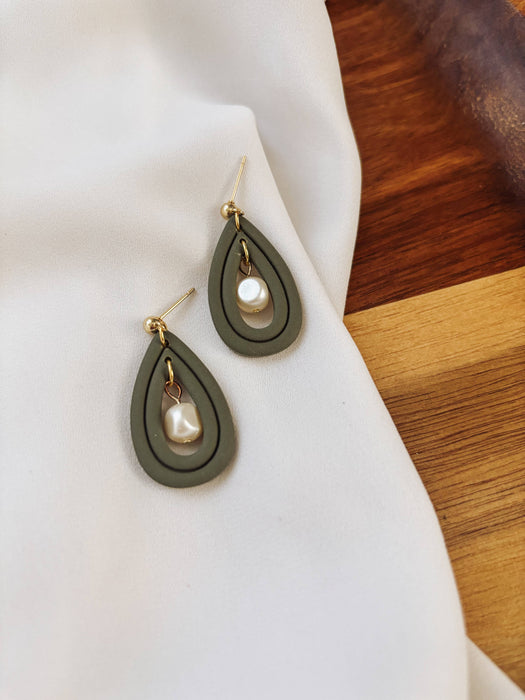 Teardrop Earrings with Pearls - Placed by Grace