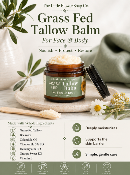Tallow Balm for Dry Skin Moisturizer - Little Flower Soap Co.