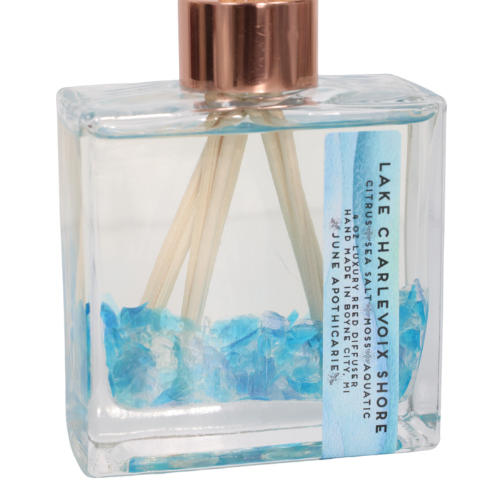 “Les Cheneaux” Scent Reed Diffuser with Beach Glass by June Apothicarie