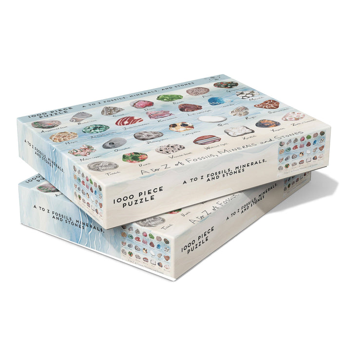 A to Z Fossils, Minerals, and Stones 1,000 Piece Puzzle - June Apothicarie