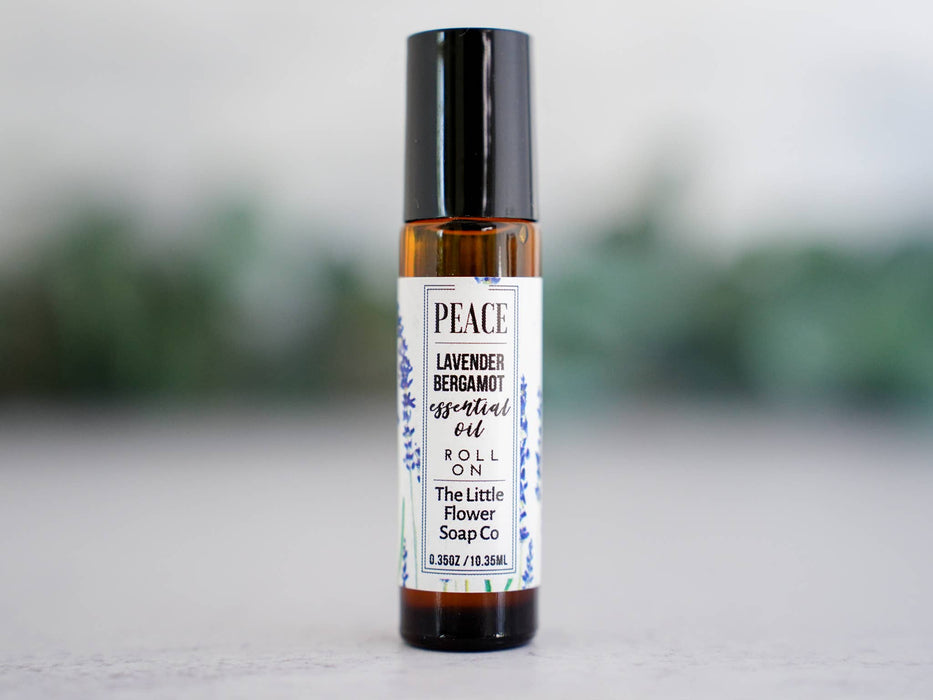 PEACE Lavender Bergamot Essential Oil Roll-on Aromatherapy - Little Flower Soap Co.