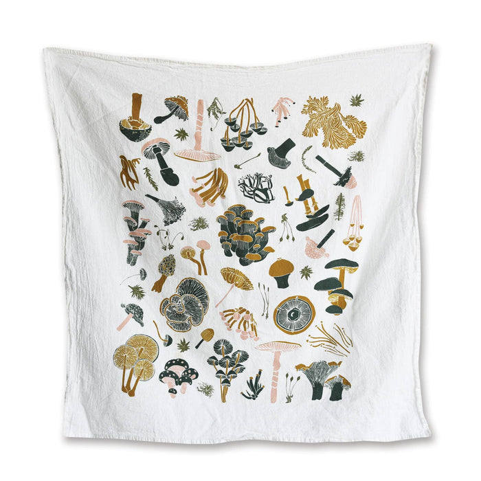 Mosses and Mushrooms Kitchen Towel - June and December