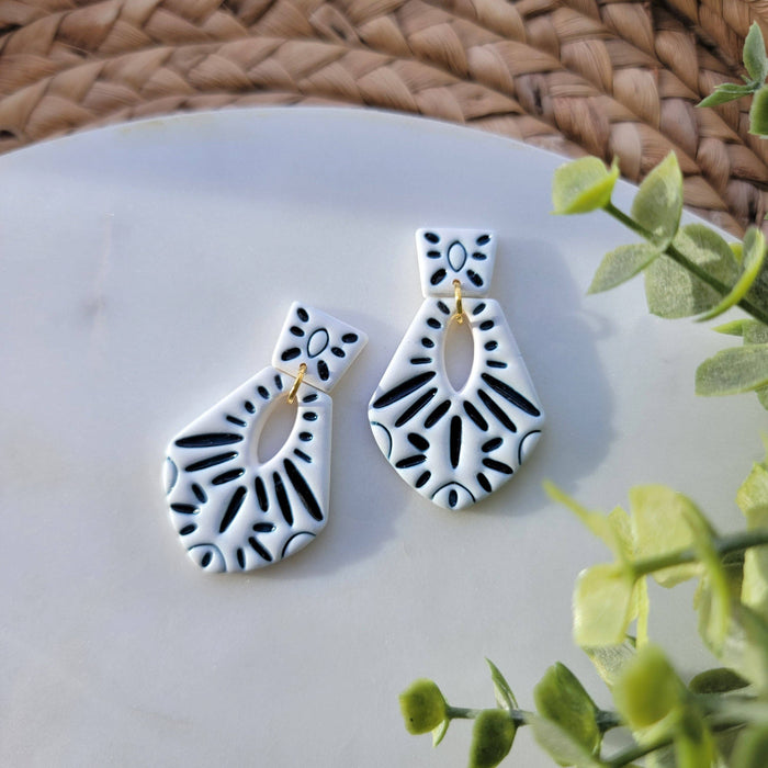 Blue Tile Earrings - Cayenne & Cake