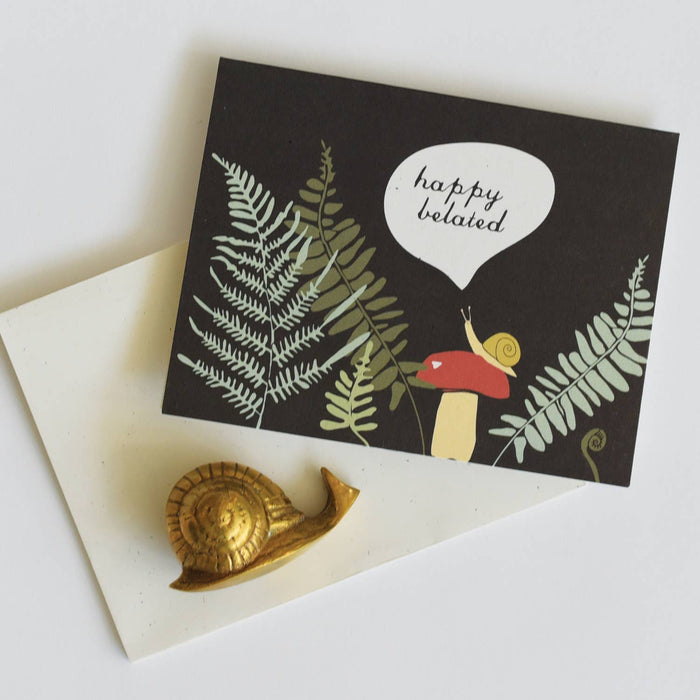 Snail Belated Birthday Card - June and December