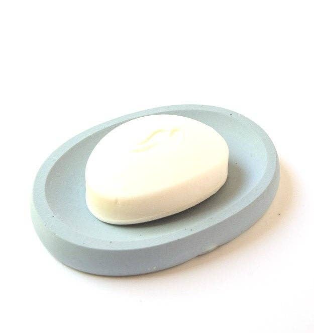 Concrete Oval Soap Dish - Cedar and Stone Garden