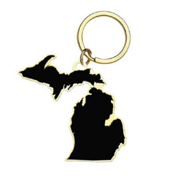 Michigan Silhouette Key Chain - Black