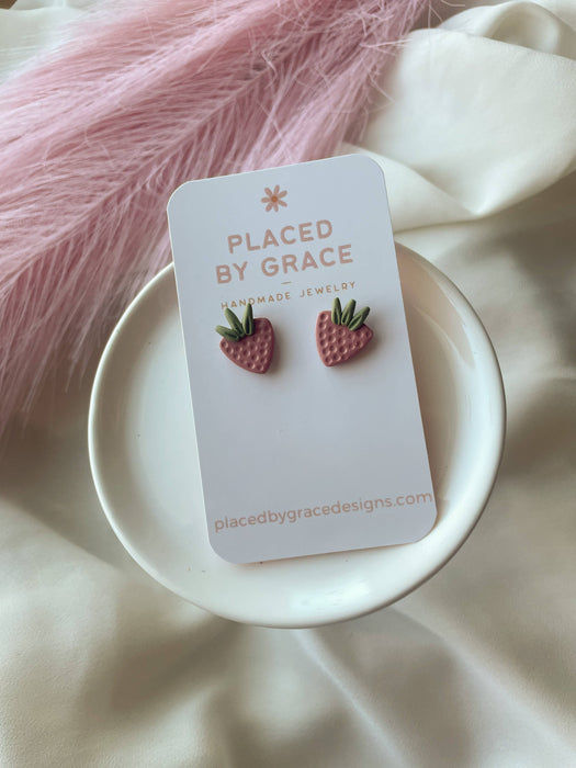 Strawberry Stud Earrings - Placed by Grace