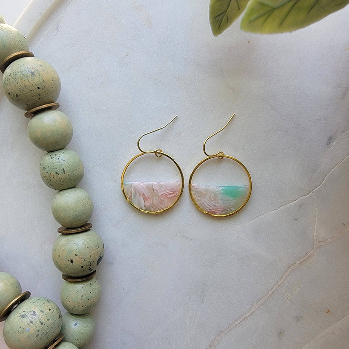 Horizon Dangles in Mossy Stone - Cayenne & Cake