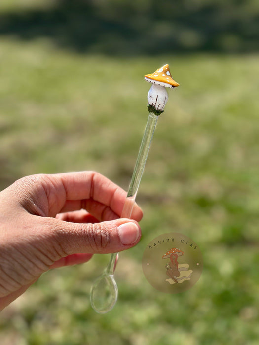 Mushroom Glass Stir Spoons - Making Olas