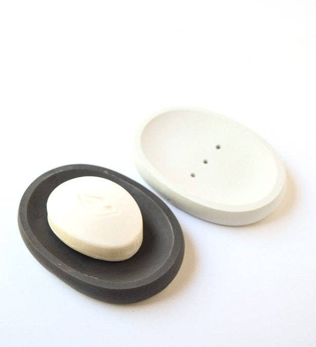 Concrete Oval Soap Dish - Cedar and Stone Garden