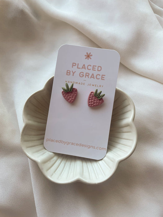 Strawberry Stud Earrings - Placed by Grace