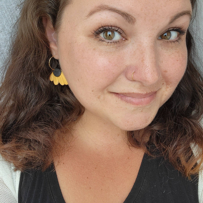 Black Eyed Susan Hoop Earrings - Cayenne & Cake