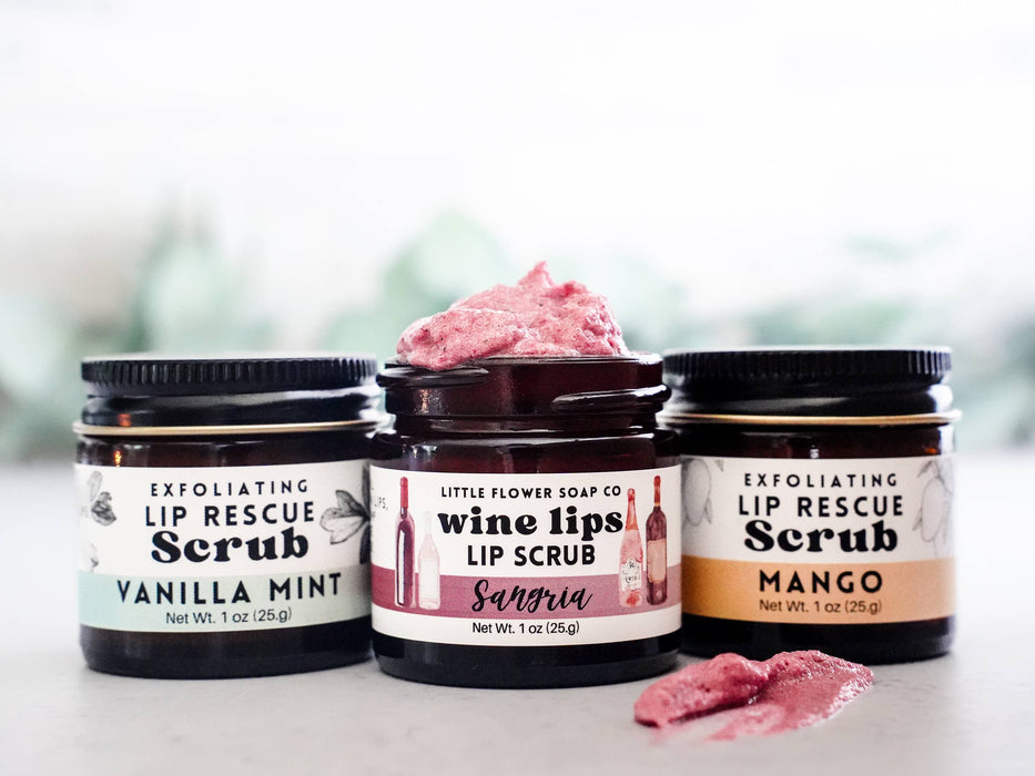 Wine Lips - Sangria Exfoliating Lip Sugar Scrub - Little Flower Soap Co.