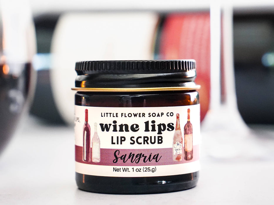 Wine Lips - Sangria Exfoliating Lip Sugar Scrub - Little Flower Soap Co.