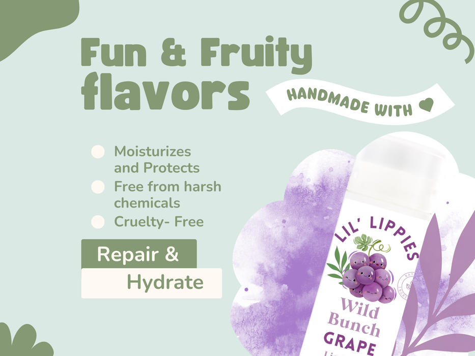 Grape Lip Balm Lil' Lippies Kids - Little Flower Soap Co.